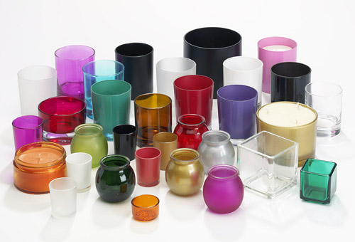 Coloured Glass Candleholders